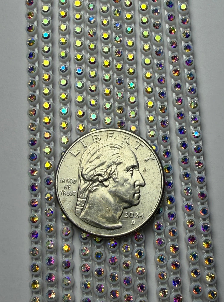 SS6 WHITE AB RHINESTONE BANDING