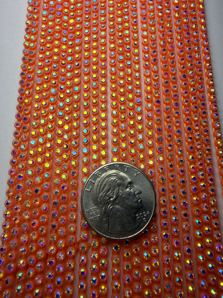 SS6 NEON ORANGE AB RHINESTONE BANDING