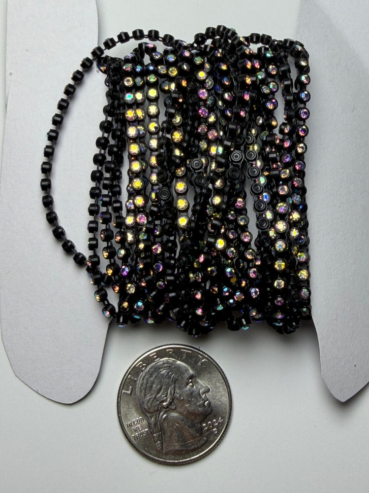 -CLEARANCE- SS6 BLACK AB RHINESTONE BANDING