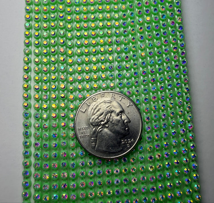 SS6 NEON GREEN AB RHINESTONE BANDING