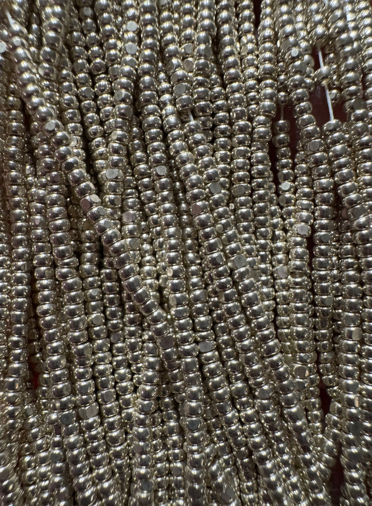 13/0 Metallic Silver Czech Seed Beads