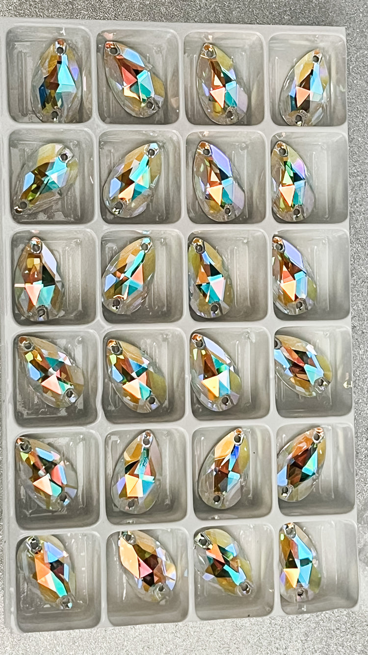 Preciosa Pear Sew-On Stone Crystal AB