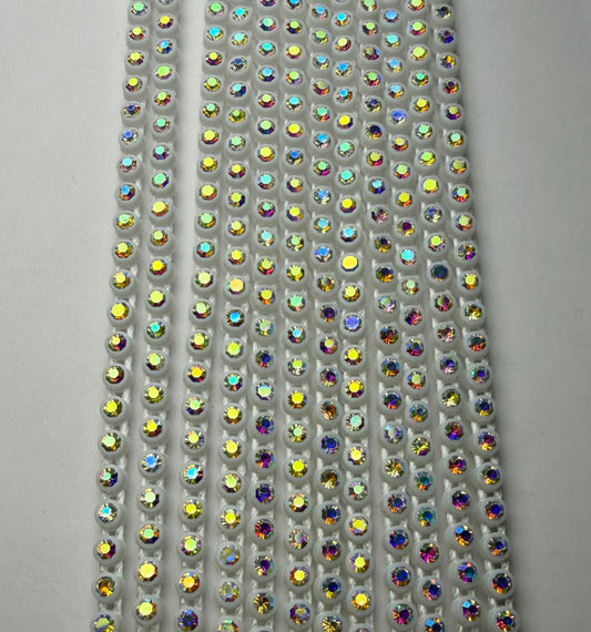 SS6 WHITE AB RHINESTONE BANDING