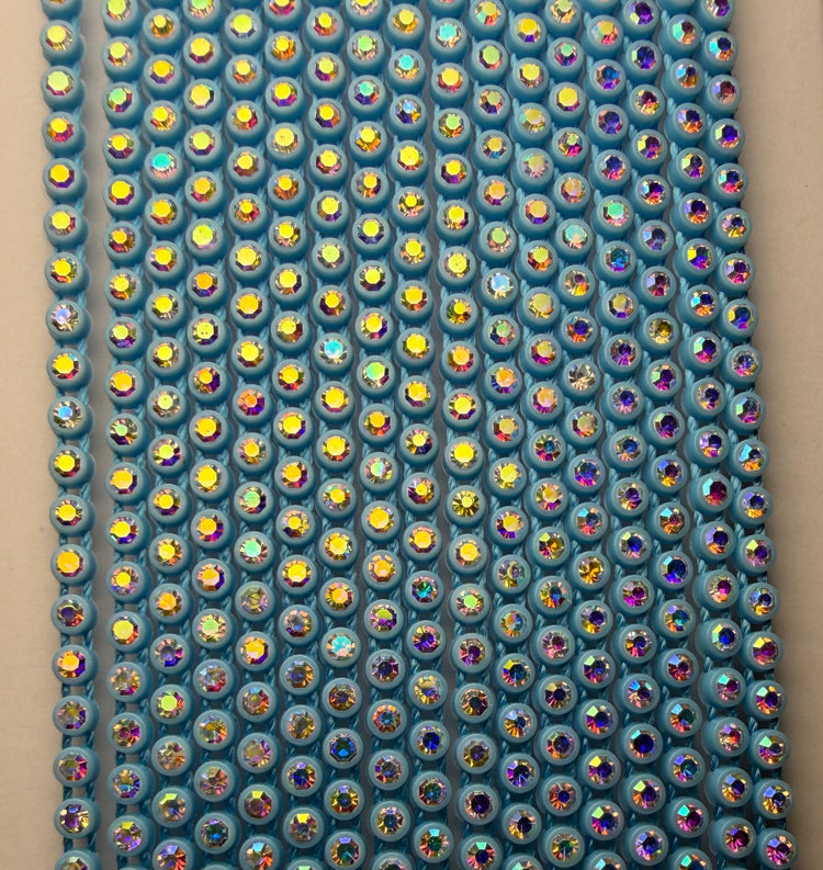 SS6 BABY BLUE AB RHINESTONE BANDING