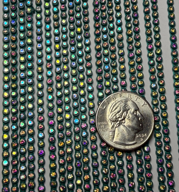 SS6 HUNTER GREEN AB RHINESTONE BANDING