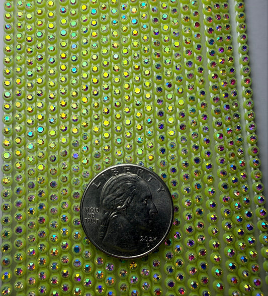 SS6 NEON YELLOW AB RHINESTONE BANDING