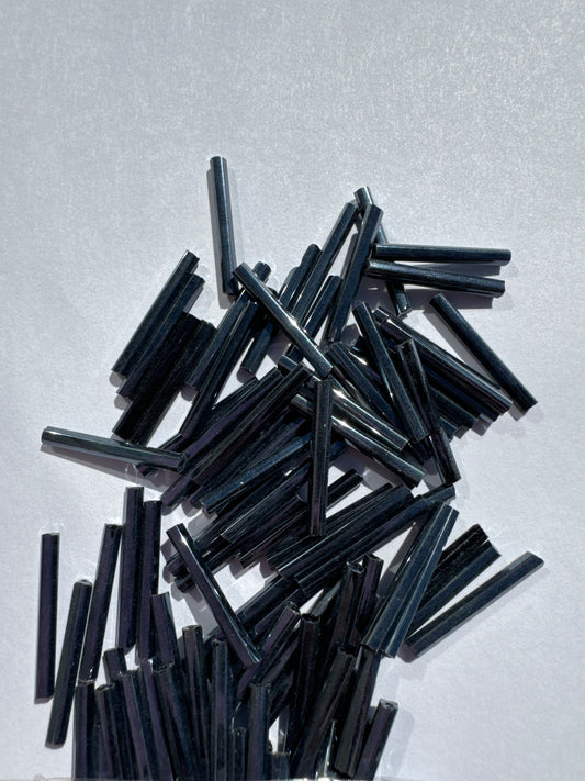 GUNMETAL METALLIC - 20MM BUGLE BEADS