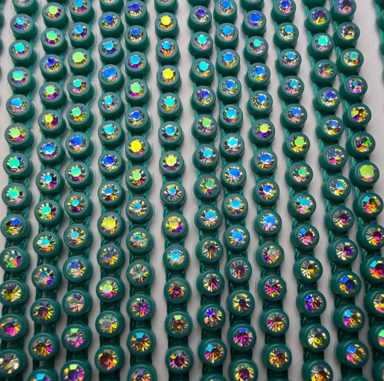 SS6 HUNTER GREEN AB RHINESTONE BANDING