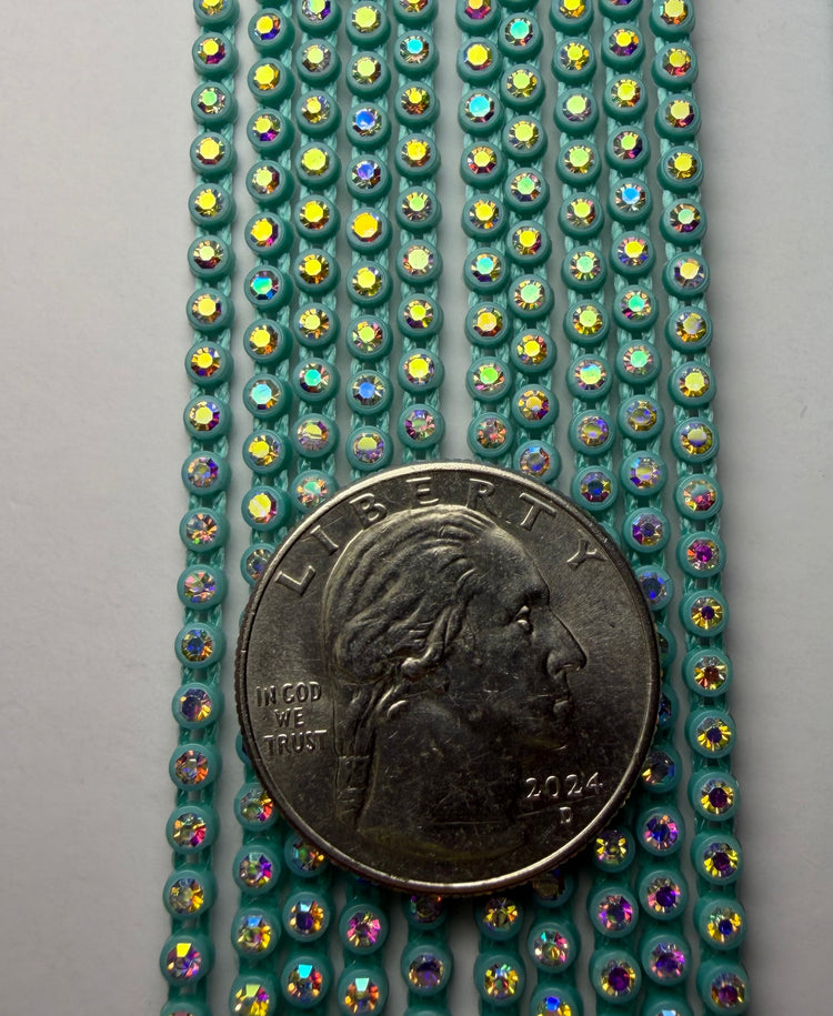 SS6 LIGHT AQUA AB RHINESTONE BANDING