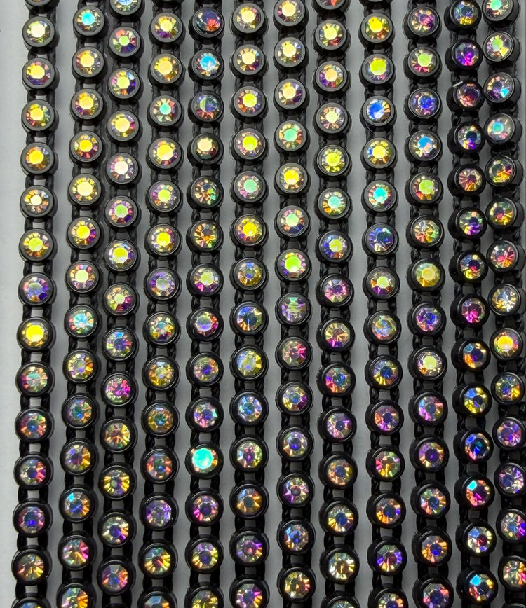 SS6 BLACK AB RHINESTONE BANDING