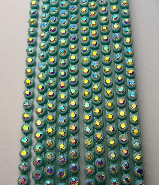 SS6 LIGHT AQUA AB RHINESTONE BANDING