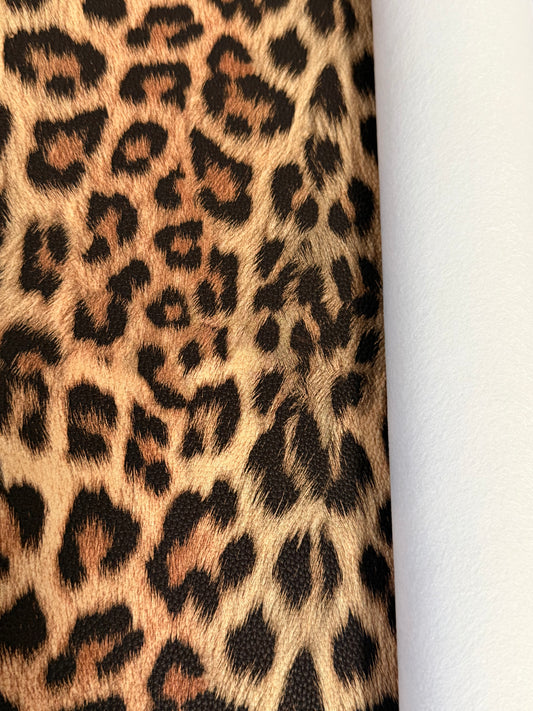 Leopard Print Faux Leather Sheet