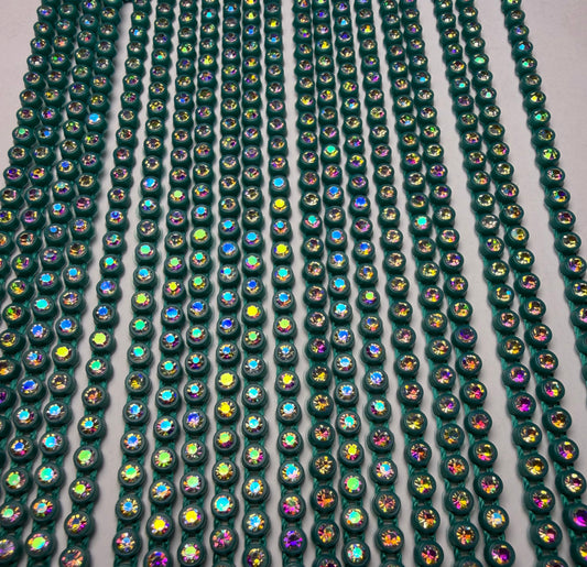 SS6 HUNTER GREEN AB RHINESTONE BANDING