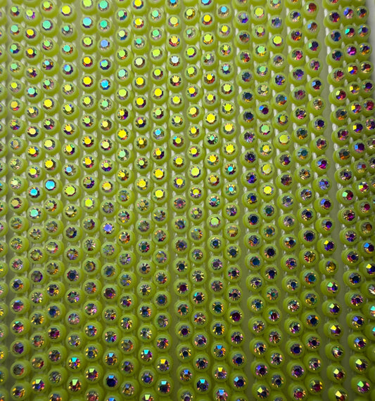 SS6 NEON YELLOW AB RHINESTONE BANDING