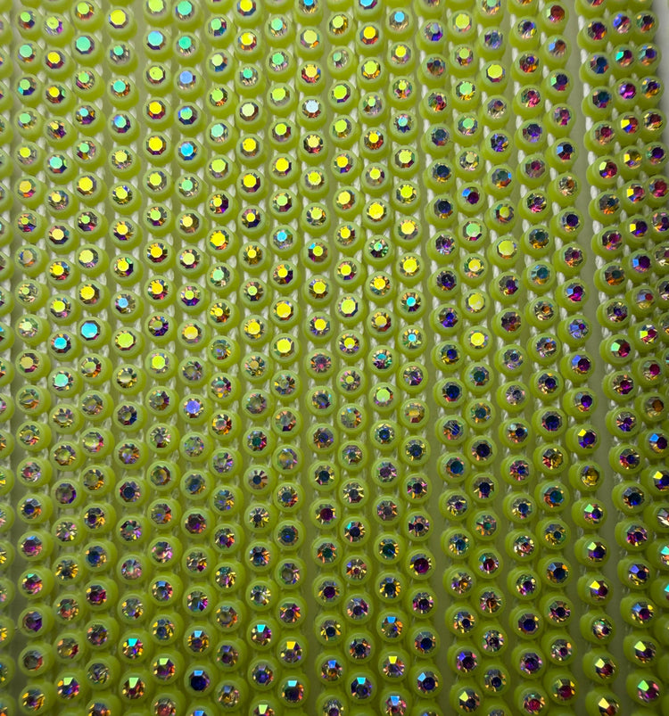 SS6 NEON YELLOW AB RHINESTONE BANDING