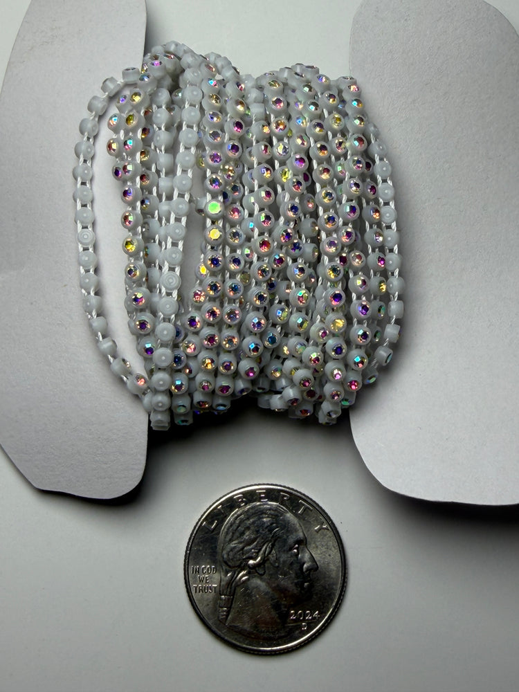 -CLEARANCE- SS6 WHITE AB RHINESTONE BANDING