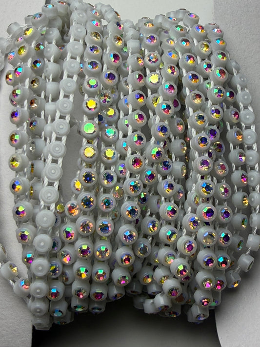 -CLEARANCE- SS6 WHITE AB RHINESTONE BANDING
