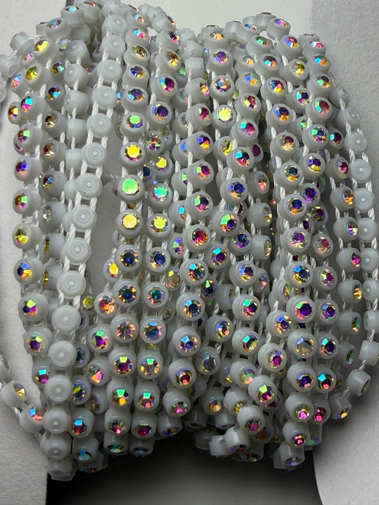 -CLEARANCE- SS6 WHITE AB RHINESTONE BANDING