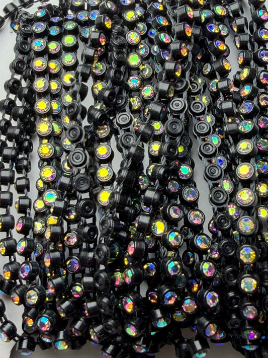 -CLEARANCE- SS6 BLACK AB RHINESTONE BANDING
