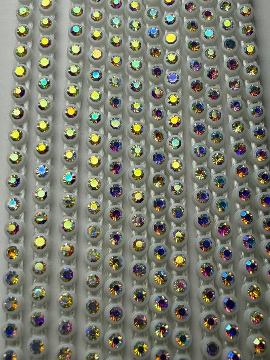 SS6 WHITE AB RHINESTONE BANDING