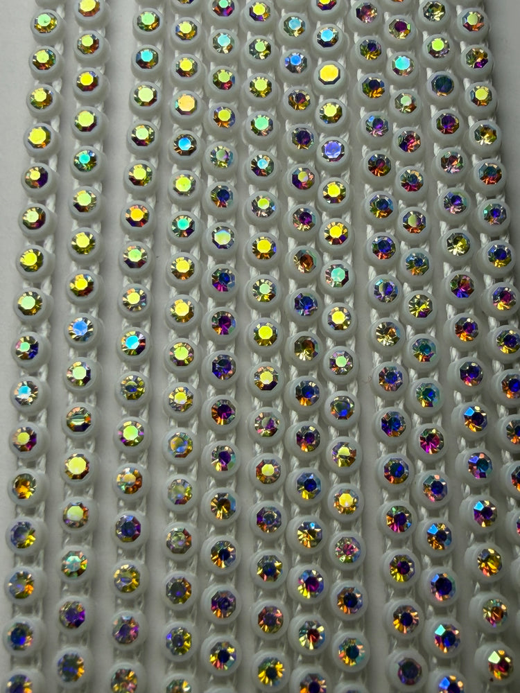 SS6 WHITE AB RHINESTONE BANDING