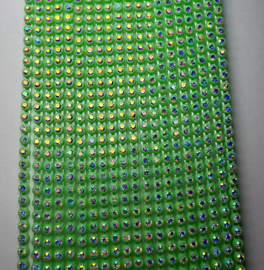 SS6 NEON GREEN AB RHINESTONE BANDING