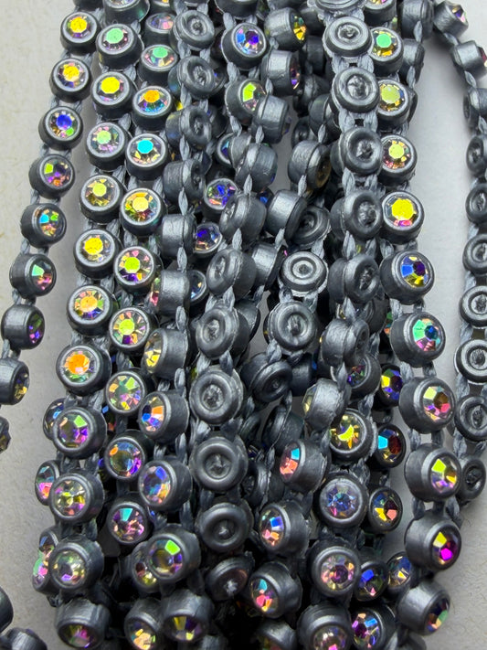 -CLEARANCE- SS6 GREY AB RHINESTONE BANDING