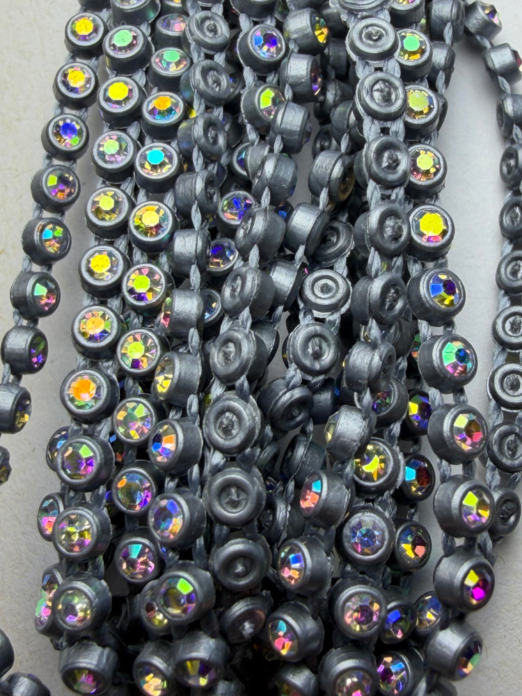 -CLEARANCE- SS6 GREY AB RHINESTONE BANDING