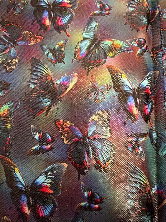 Watercolor Butterflies Faux Leather Sheet