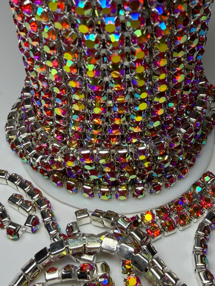 SS13 LIGHT RED AB RHINESTONE BANDING