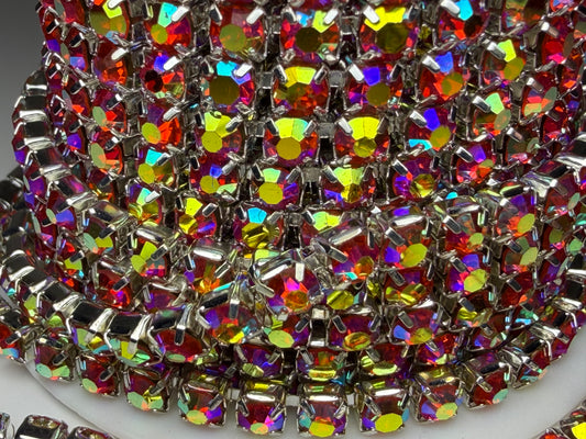 SS13 LIGHT RED AB RHINESTONE BANDING
