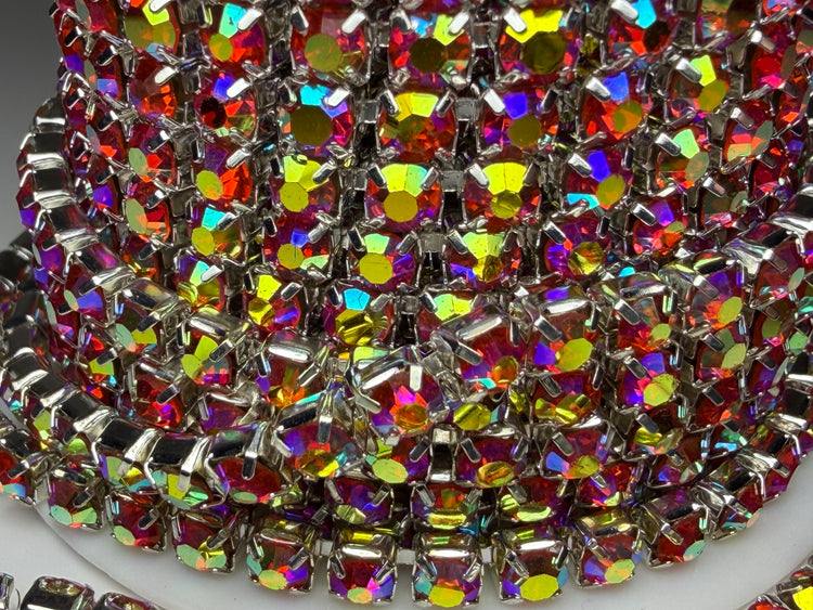 SS13 LIGHT RED AB RHINESTONE BANDING