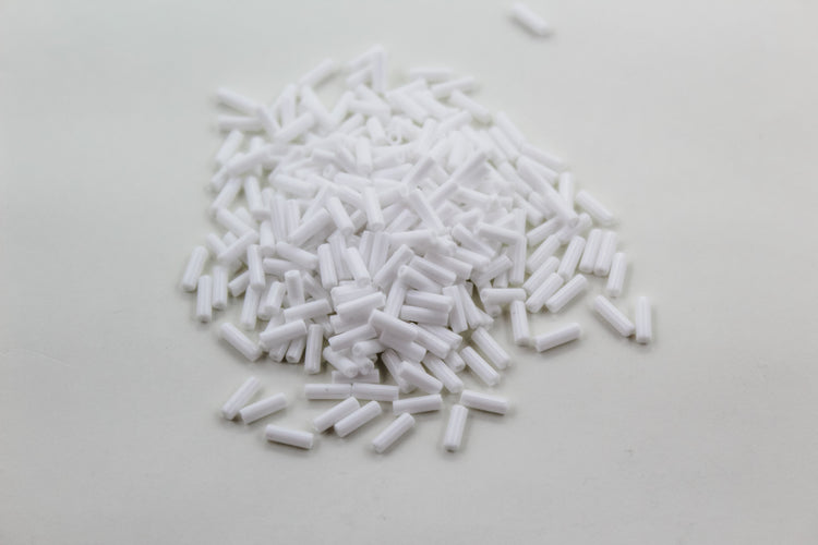 #3 BUGLE BEADS WHITE