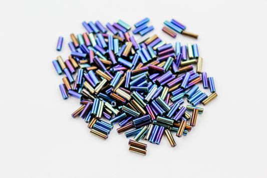 #3 BUGLE BEADS BLUE IRIS