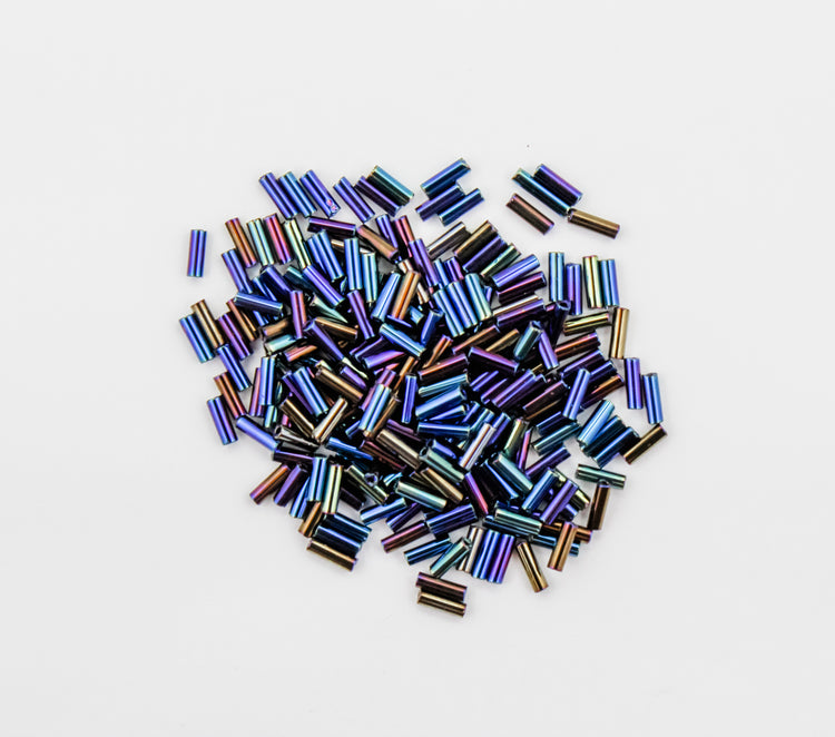 #3 BUGLE BEADS BLUE IRIS