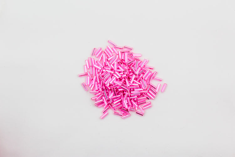 #3 BUGLE BEADS PINK