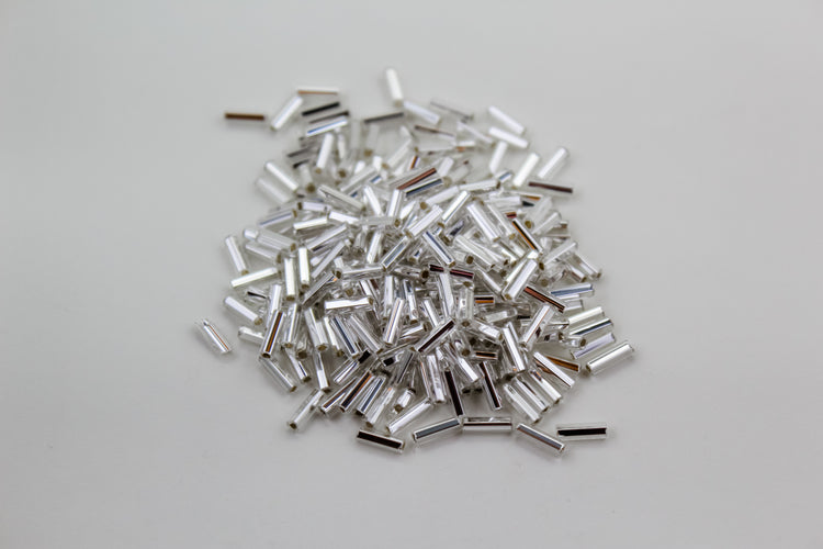 #3 BUGLE BEADS SILVER