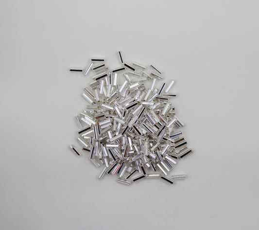 #3 BUGLE BEADS SILVER