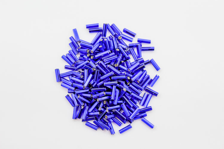 #3 BUGLE BEADS NAVY BLUE