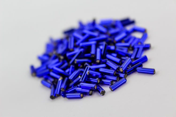 #3 BUGLE BEADS NAVY BLUE