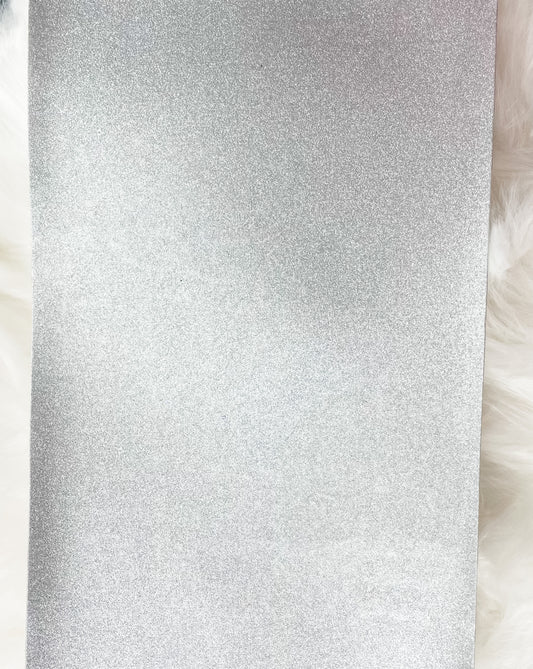 Gray Glitter Faux Leather Sheet