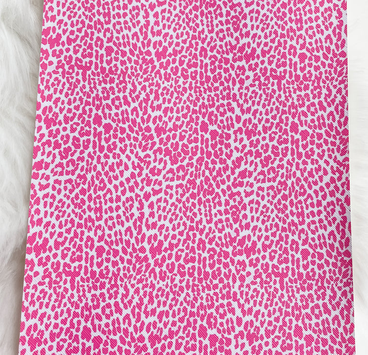 Pink Leopard Faux Leather Sheet