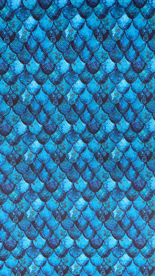 Dark Teal Scales Faux Leather Sheets