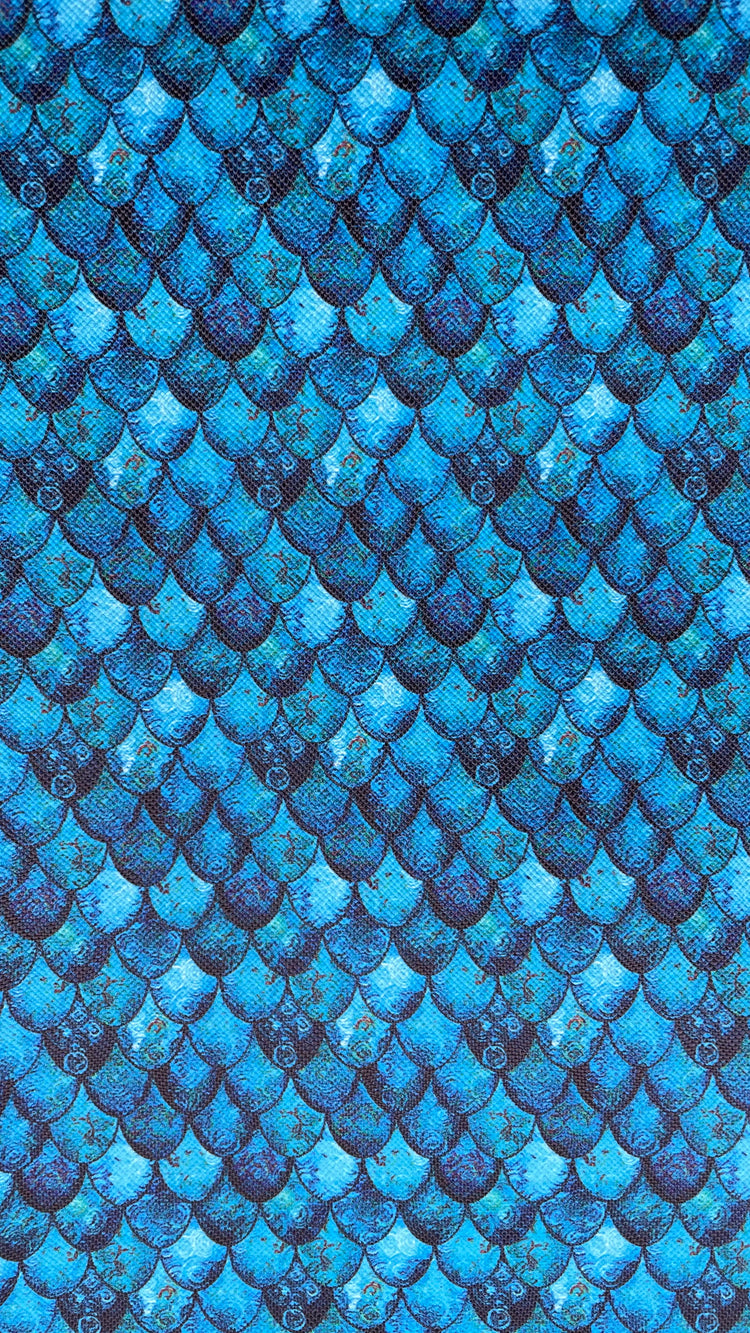 Dark Teal Scales Faux Leather Sheets