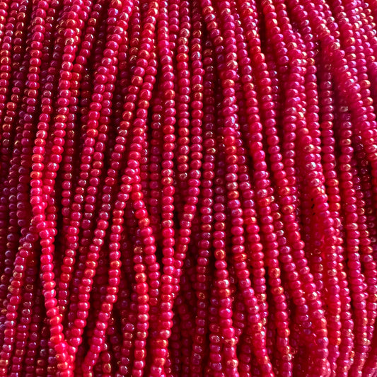 11/0 Red Opaque Iris Seed Beads