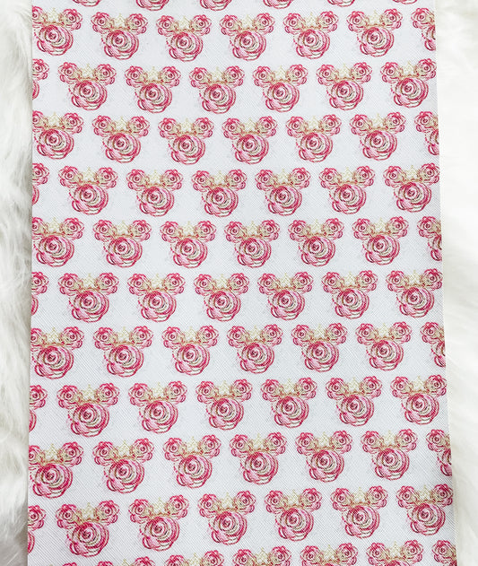 Floral Mouse Head Faux Leather Sheets