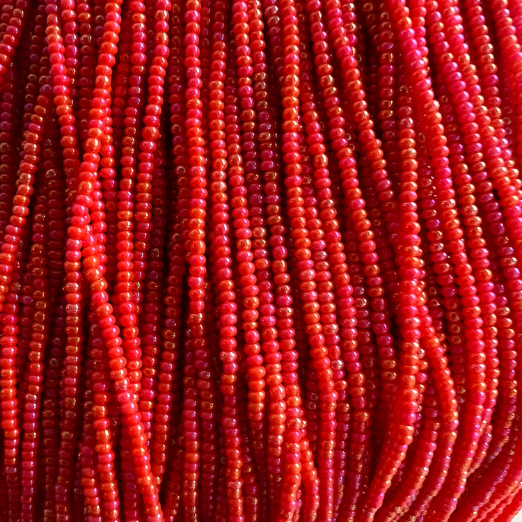 11/0 Orange Opaque Iris Seed Beads