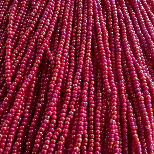 11/0 Dark Red Opaque Iris Seed Beads