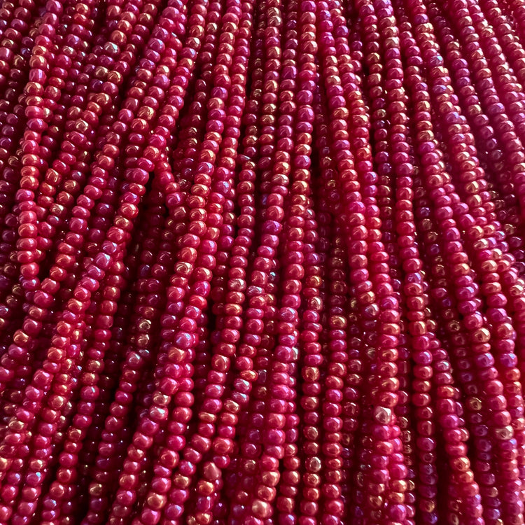 11/0 Dark Red Opaque Iris Seed Beads