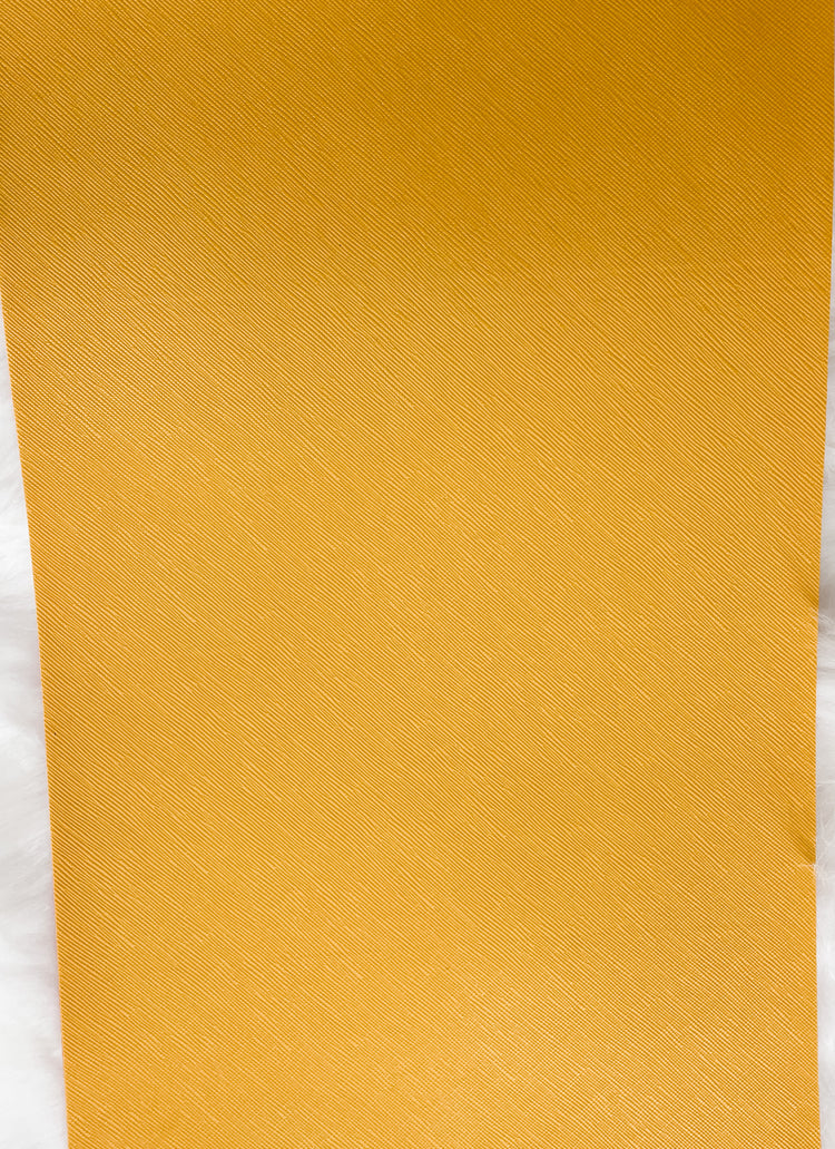 Med. Yellow Long grain Faux Leather Sheet